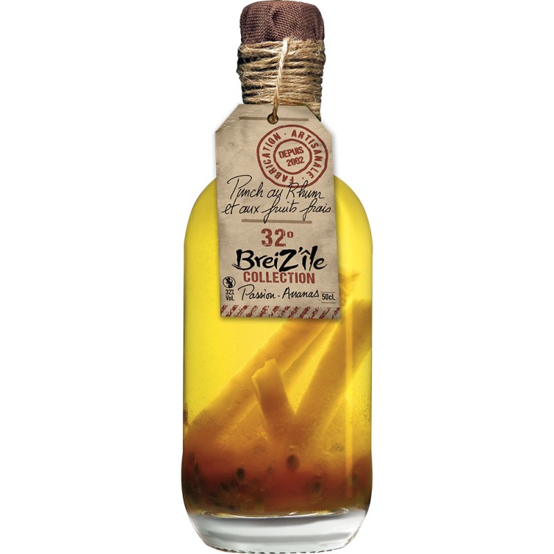 PUNCH AU RHUM- PASSION ANANAS- BREIZ'ILE- 50 CL PUNCH AU RHUM- PASSION ANANAS- BREIZ'ILE- 50 CL