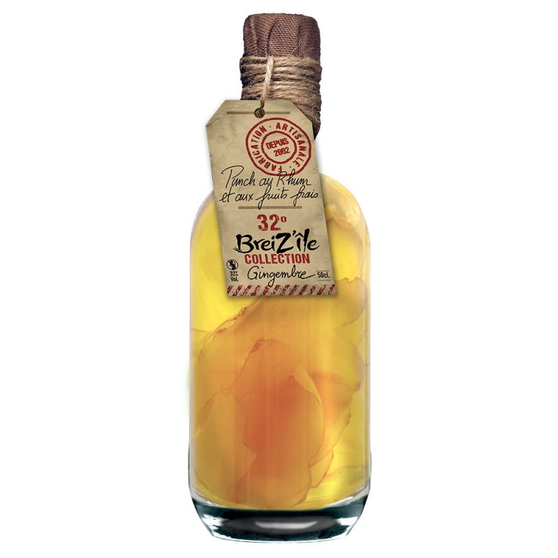 PUNCH AU RHUM- GINGEMBRE- BREIZ'ILE- 50 CL PUNCH AU RHUM- GINGEMBRE- BREIZ'ILE- 50 CL